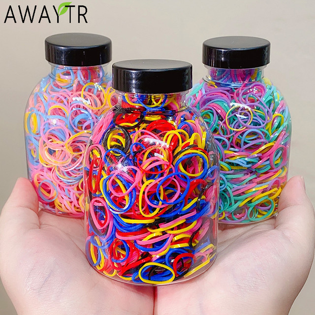 1000pc/Box Girls Colorful Disposable Rubber Bands Gum For Ponytail Holder  Elastic Hair Bands Hairbands Fashion